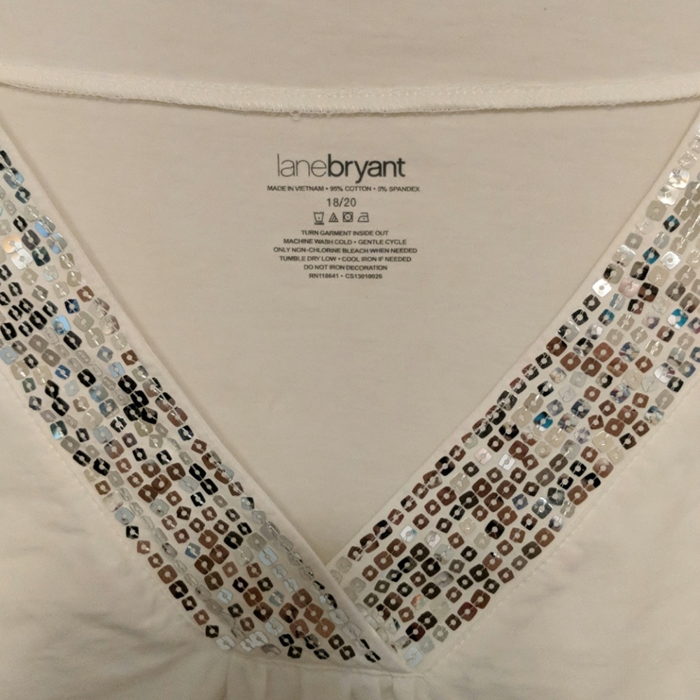 Lane Bryant sequined v-neck t-shirt - Picture 3 of 5